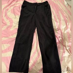 Black corduroy pants, low waisted. From topshop, size 8.